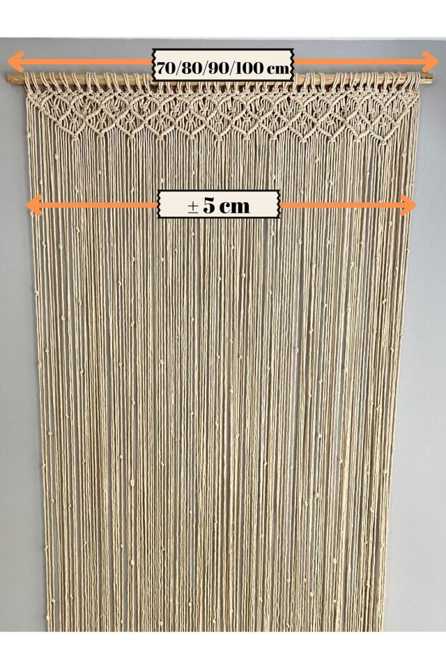 Makrome Dekoratif Perde Ekru - 70 x 190
