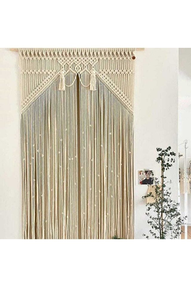Makrome Perde Ekru - 90 x 220