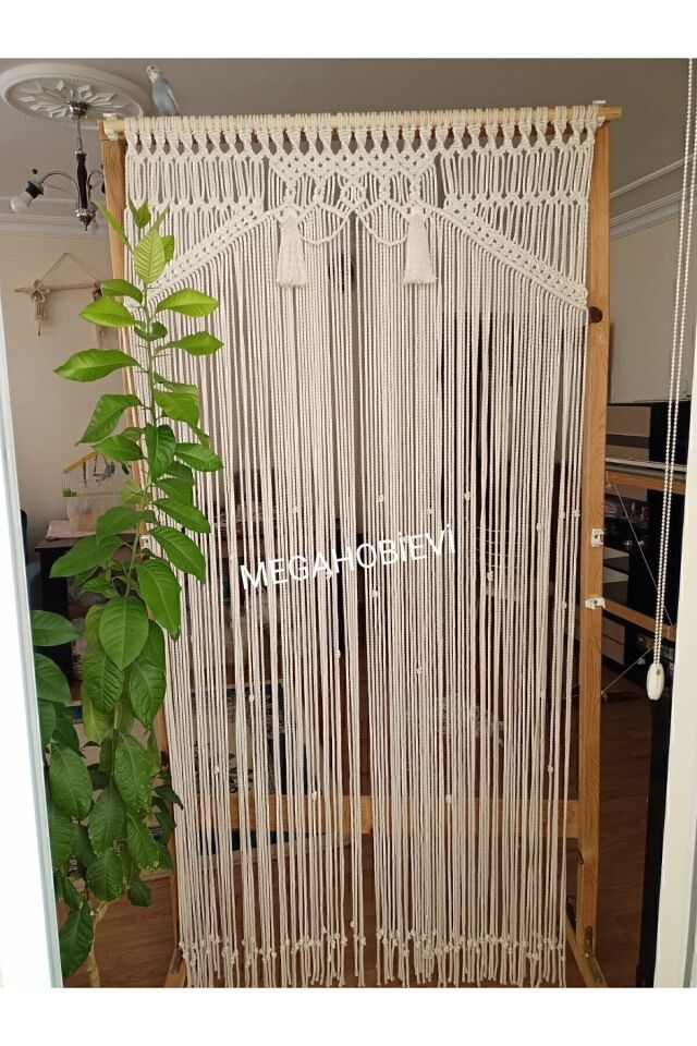 Makrome Perde Ekru - 110 x 190