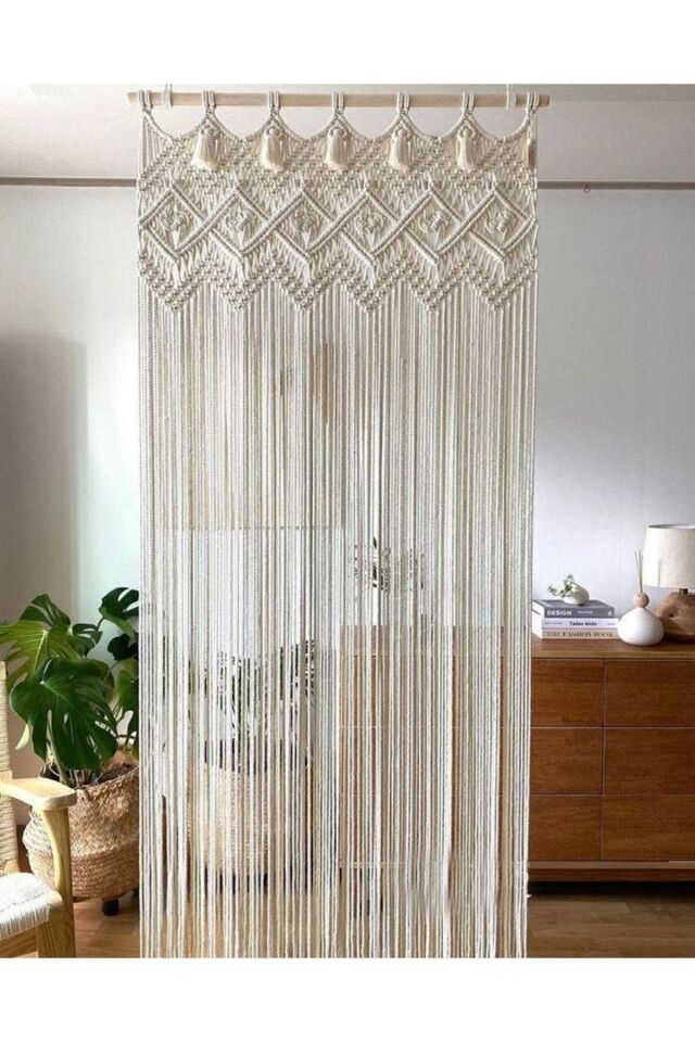 Makrome Perde Ekru - 100 x 200