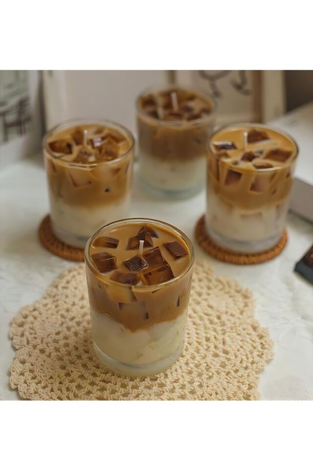 Cam Bardakta Ice Latte Kahve Kokulu Mum