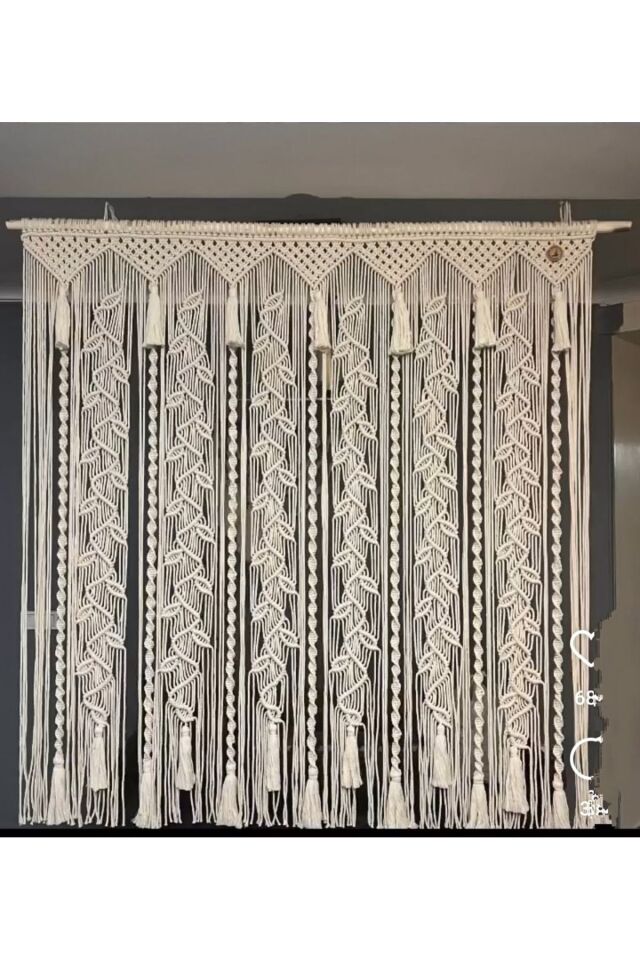 Makrome Perde Yapraklı Model