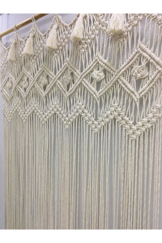 Makrome Perde&tül Kapı Perdesi EKRU - 100 x 200