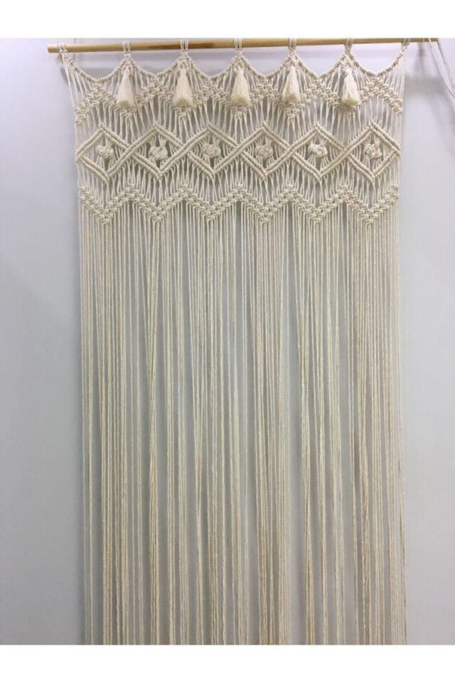 Makrome Perde&tül Kapı Perdesi EKRU - 100 x 200