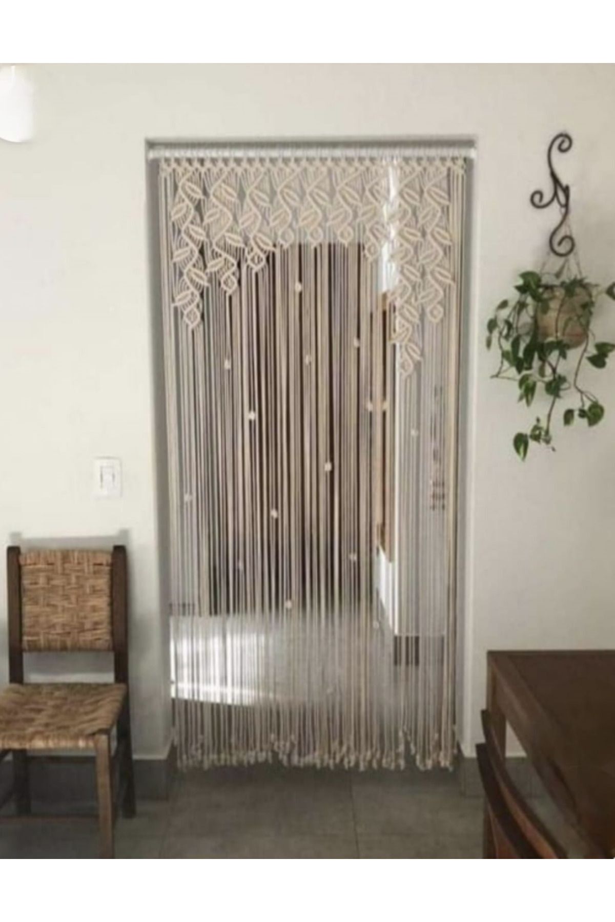 Makrome Perde Kapı Susu(Kopya) Ekru - 80 cm
