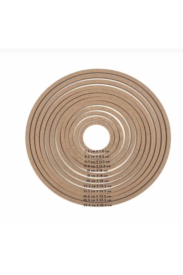 Kasnak Set Boyanabilir Ham Mdf Makrome Çember Düş Kapanı Makrome Halkası 30cm Kasnak 12li