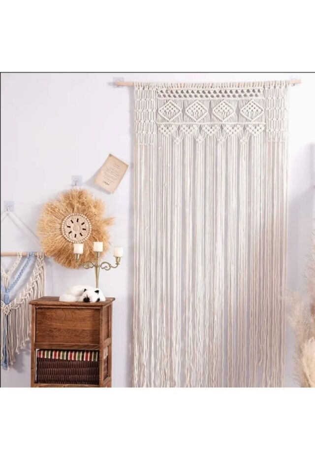 Shaya Home 50*100 Cm Makrome Kapı Perdesi Kapı Süsü.