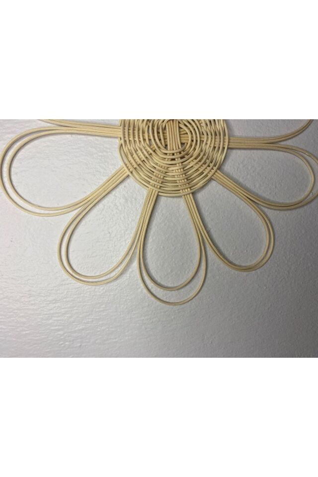 Rattan Bambu Hasır Bohem Duvar Süsü Dekoru Suplası Duvar Sepeti 3’ Lü