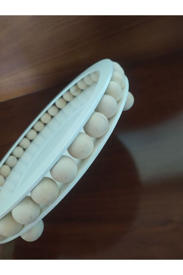 Ahşap Tepsi Dekoratif Hediyelik Sunumluk Sepet Modeli Çap 27 Cm