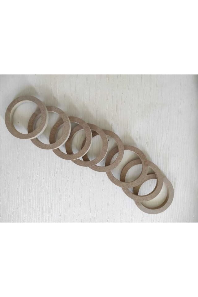 Ahşap Kasnak Tahta Kasnak Çap 8.5 Cm Makrome Mandala Düş Kapanı Halkası Modeli 10 Adet