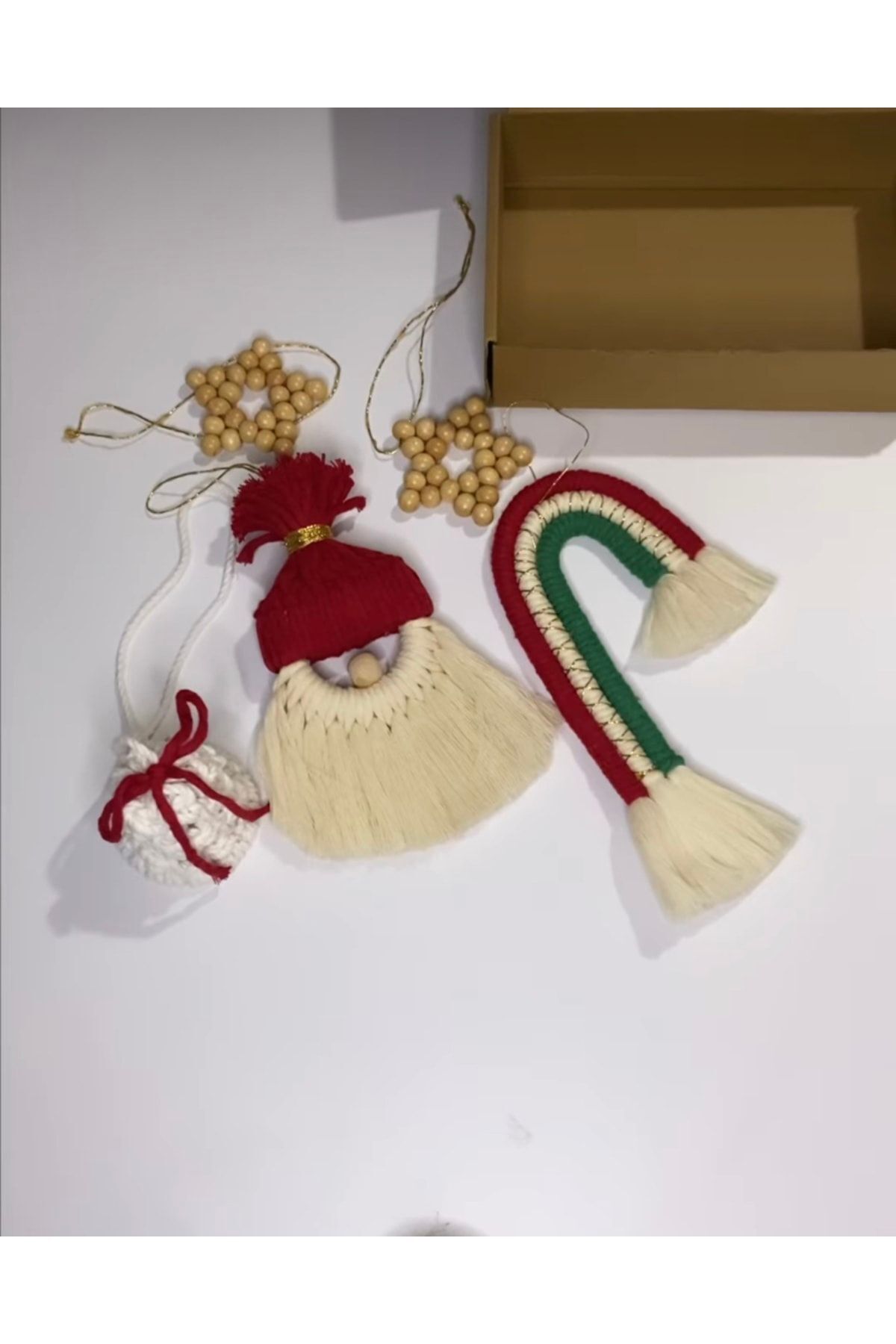 Noel Çam Ağacı Süsü, Yeniyıl Süsleri, Yılbaşı Hediyelik Makrome Cüce