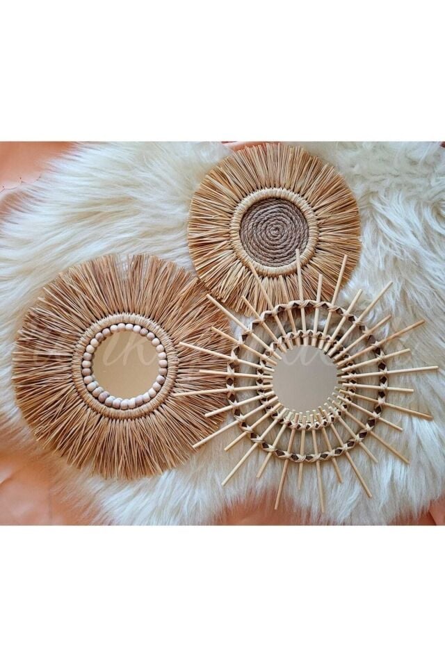 Rafya Ayna Set, Bambu Çubuk Ayna