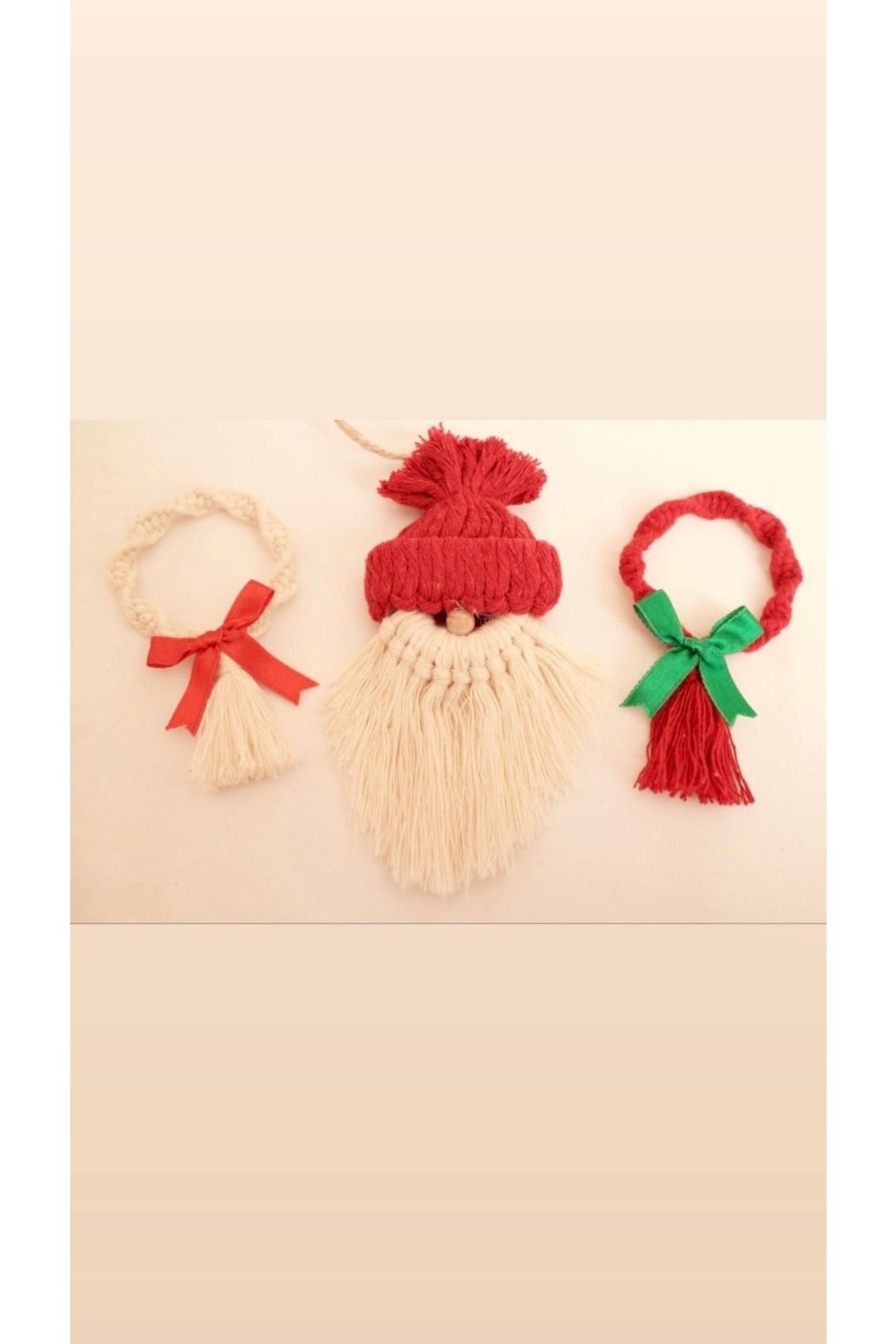 Yılbaşı/noel/3 Adet Yeniyıl Çam Ağacı Süsü/ Hediyelik Makrome Yılbaşı Süsü