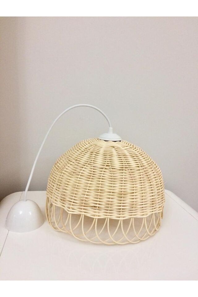 Rattan Bambu Hasır Avize (duy Dahil) 35x25 Cm