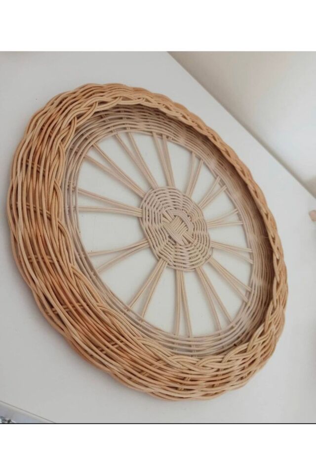 Rattan Bambu Hasır Tepsi Cam Tepsi Sunumluk