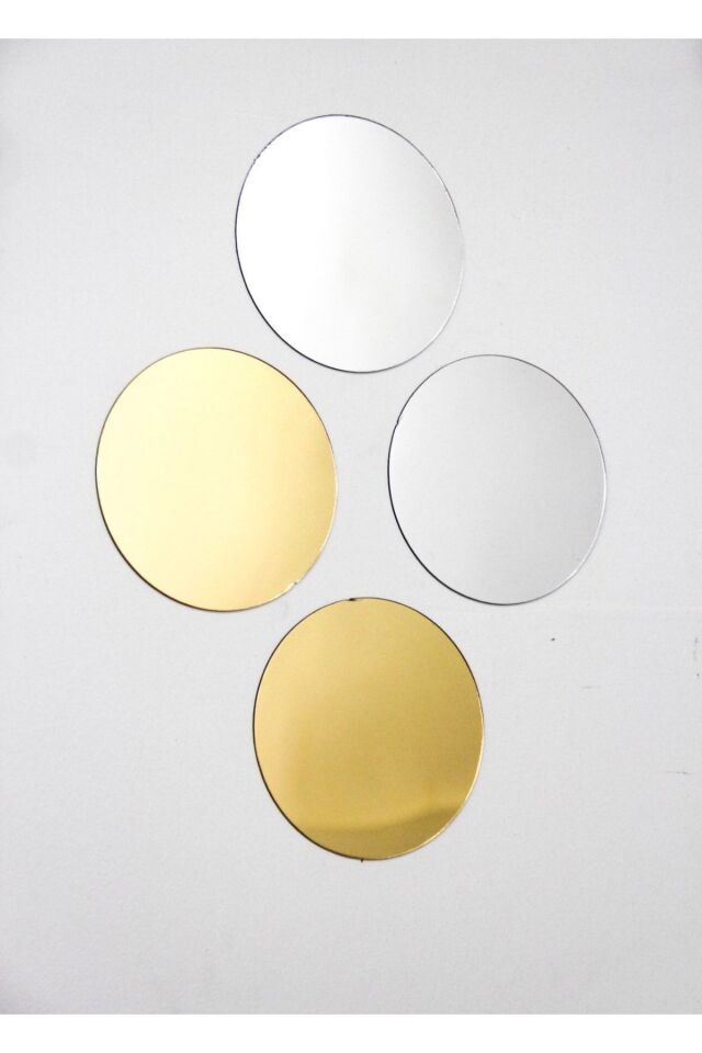1 Mm Gümüş Renkli Yapışkanlı Aynalı- Silver Pleksi Levha - Yuvarlak - Daire Kesim 20 Cm Çapında