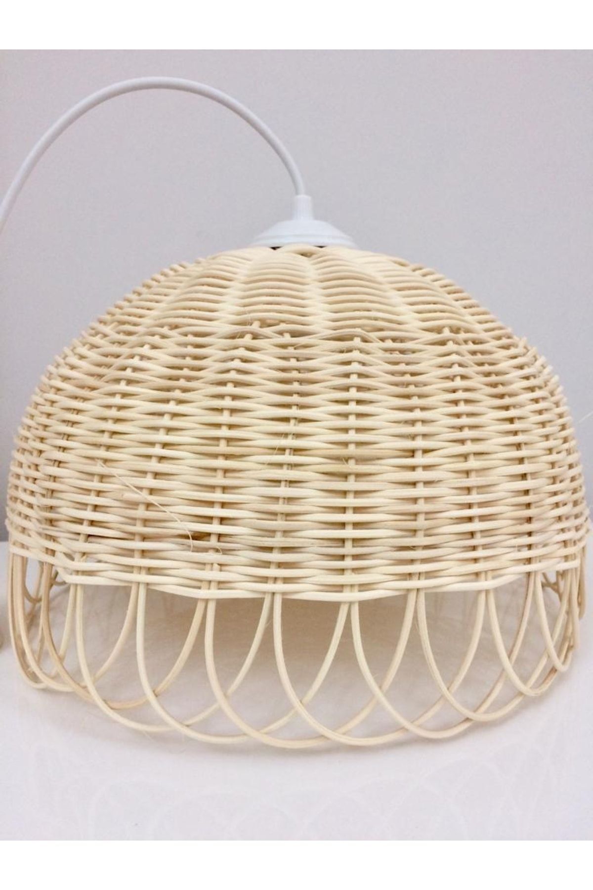 Rattan Bambu Hasır Avize (DUY DAHİL) 35x25 Cm