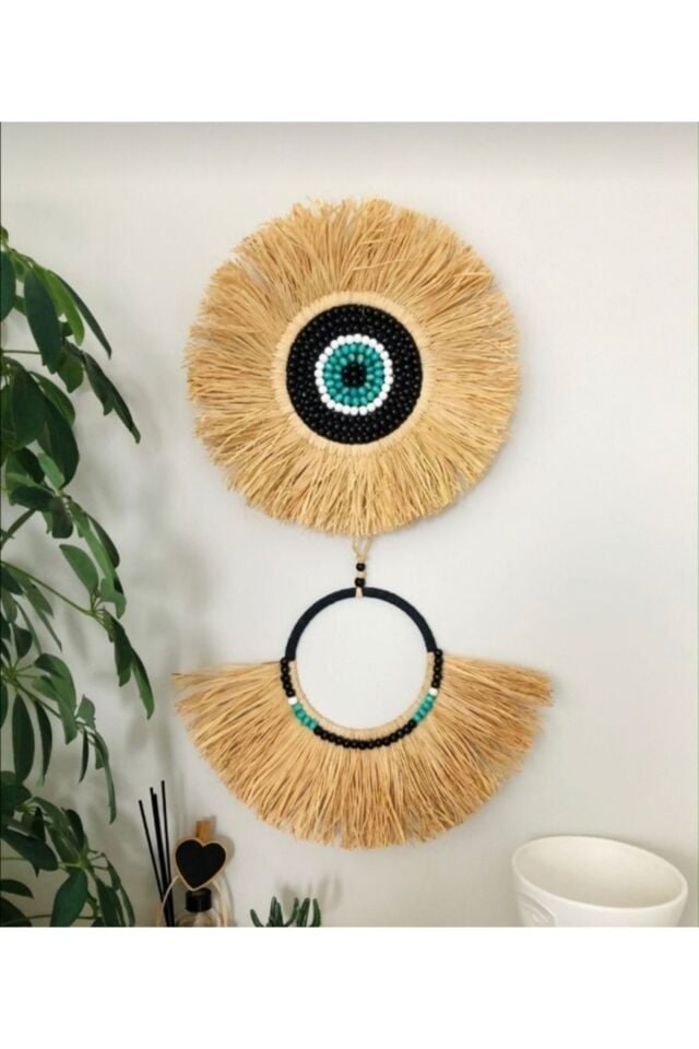 Rafya Ayna Nazarlık Modeli Yelpaze 2 Li Set