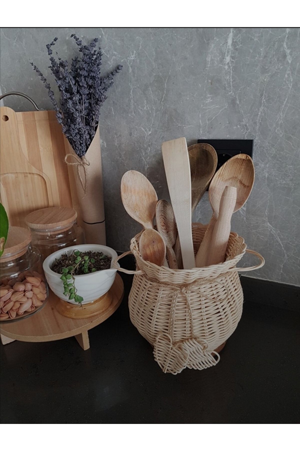 Hasır Rattan Bambu Kaşıklık