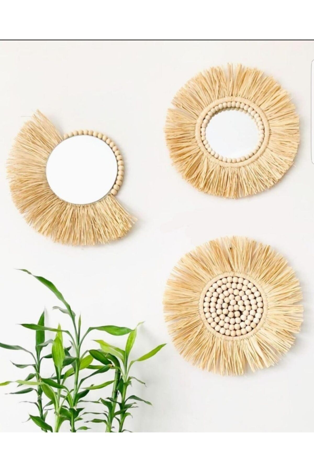 3 Lü Rafya Ayna Set