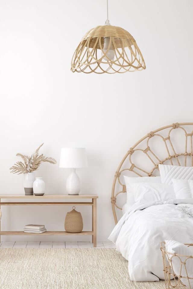 Bambu, Rattan, Hasır Sarkıt Avize 35 Cm