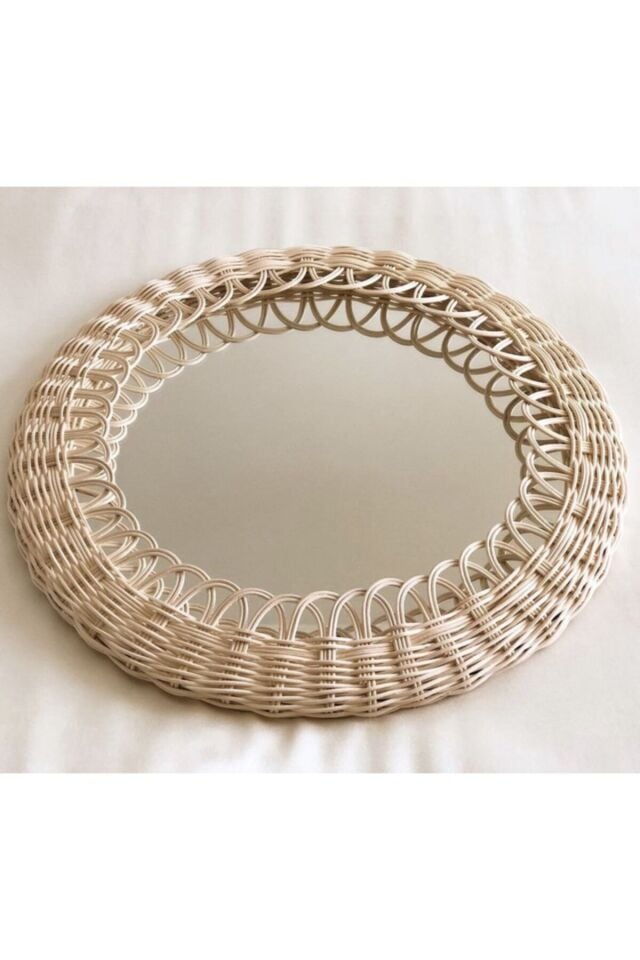 Rattan Ayna Hasır Dekoratif Ayna 30 Cm