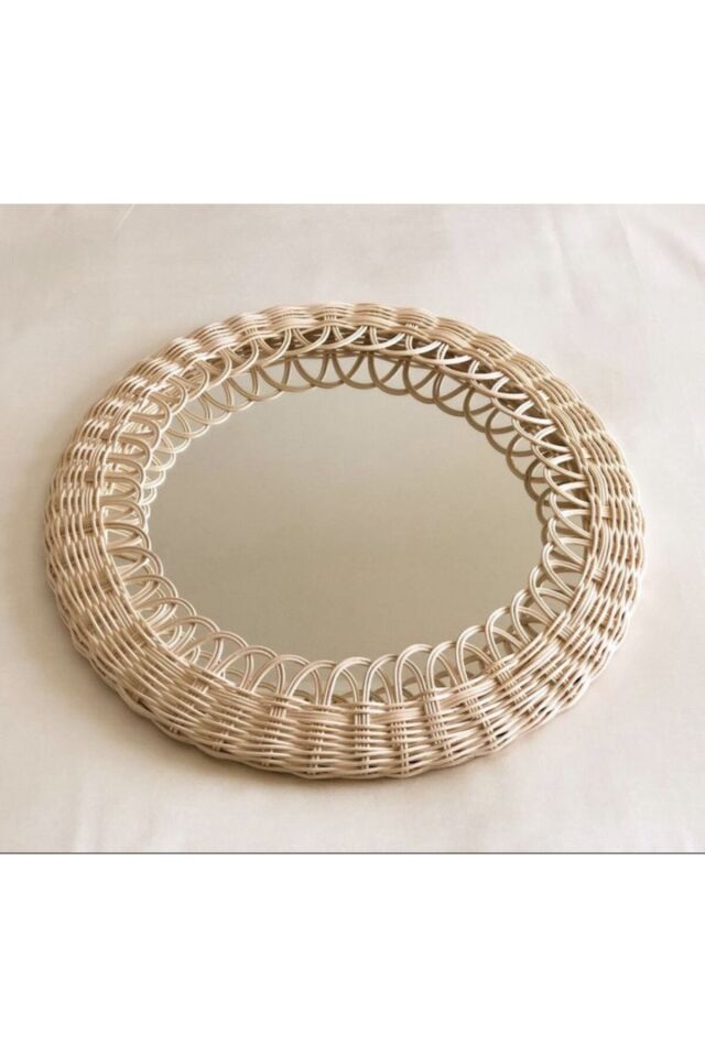 Rattan Ayna Hasır Dekoratif Ayna 30 Cm