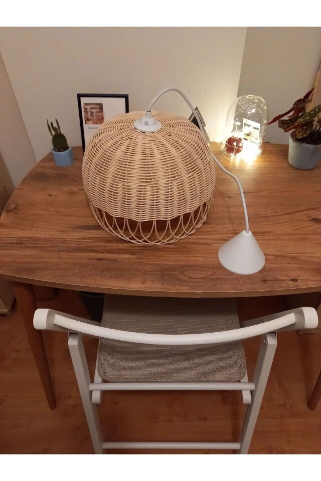 , Bambu, Hasır Sarkıt Avize 30 Cm