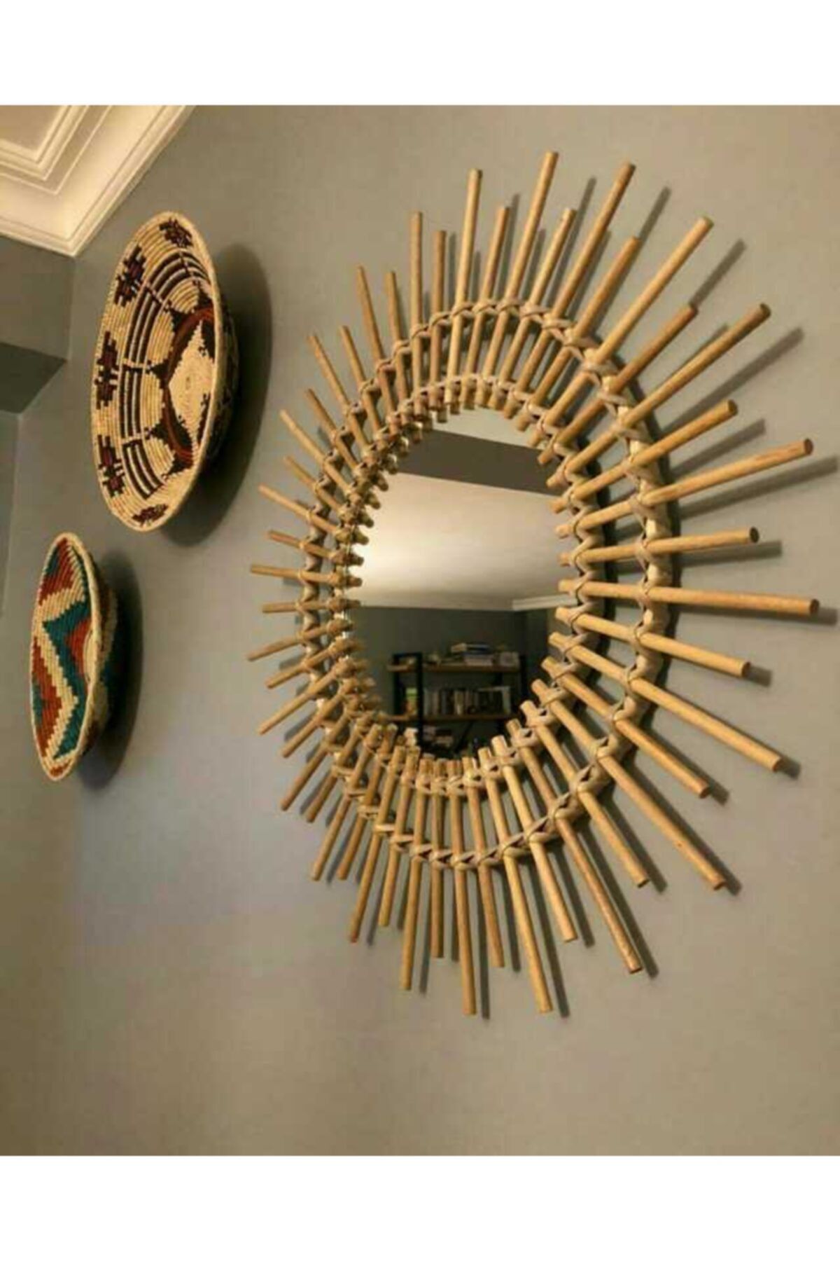 Bambu Ayna Dekoratif Handmade Ayna