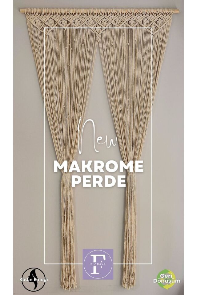 El Yapımı Makrome Perde Kapı Ve Duvar Süsü