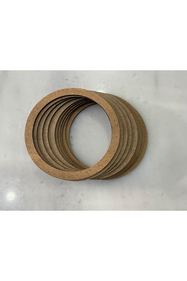 Ham Mdf Vidasız 12 Cm Çapında 10lu Kasnak Seti Düş Kapanı Ve Makrome Örgü Çemberi
