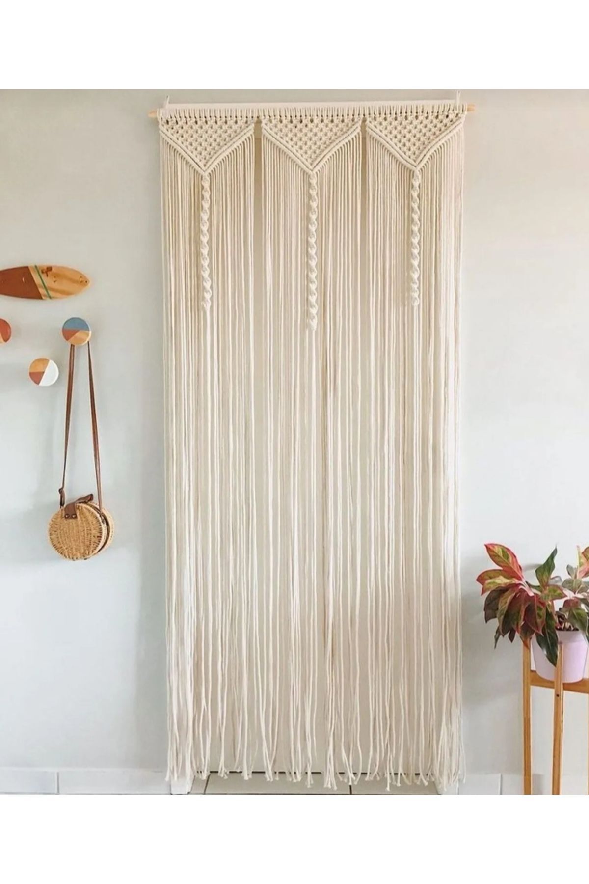 Makrome perde Ekru - 90 cm