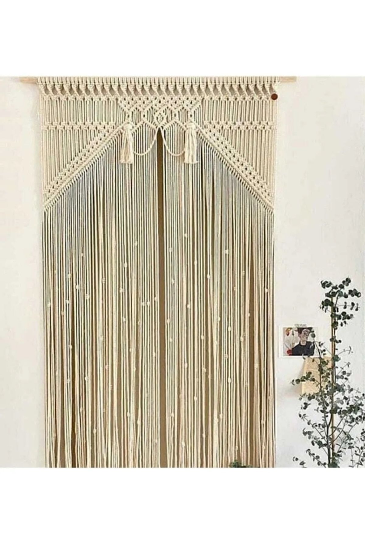 Makrome perde Ekru - 90 cm