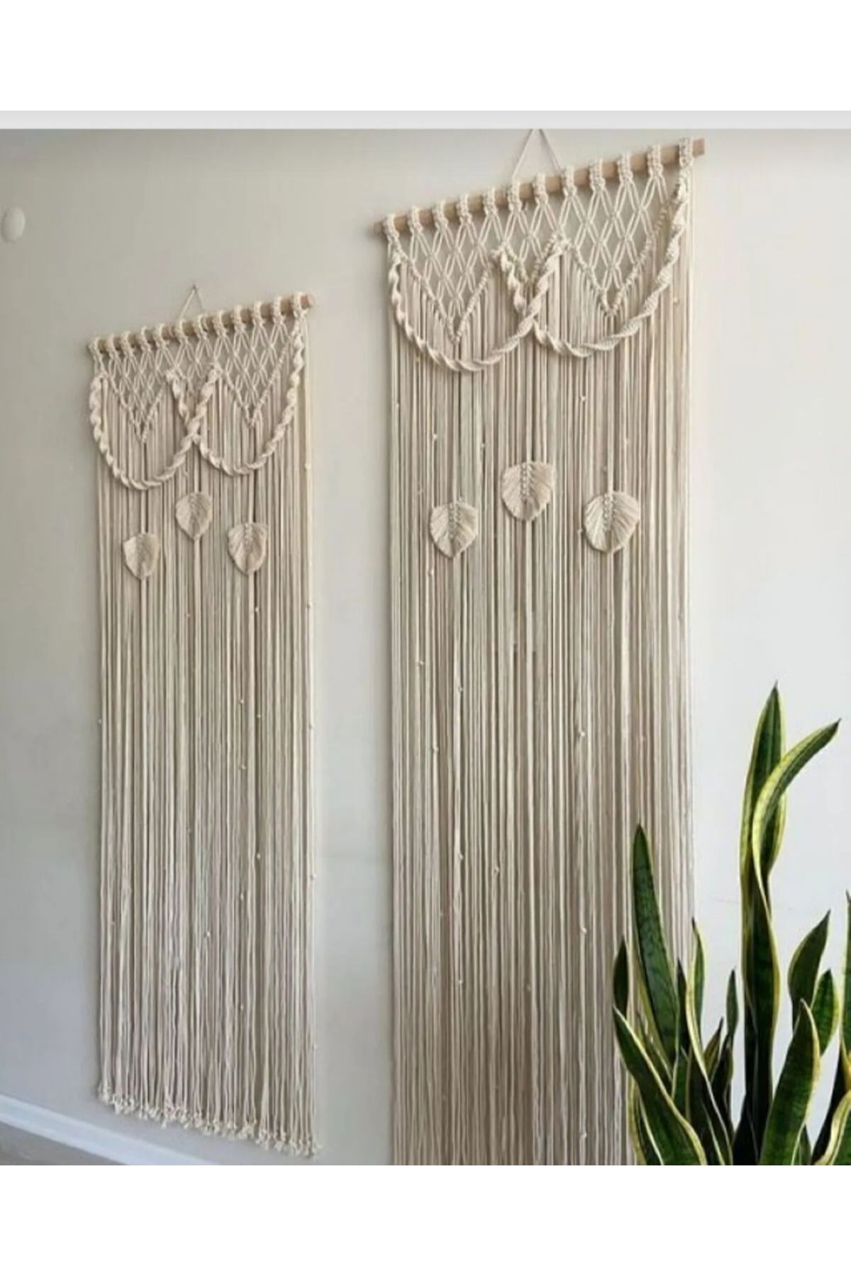 Makrome Kapı Perdesi(120 Cm ) Ekru - 70 cm