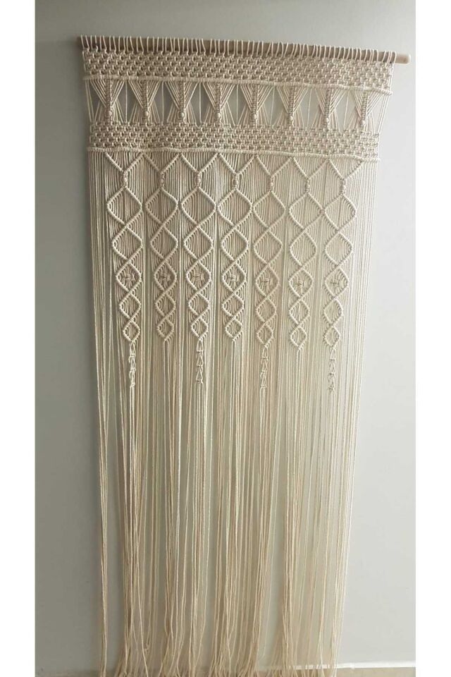 Cesse Home Makrome Perde Kapı Susu Ekru - 100 x 200