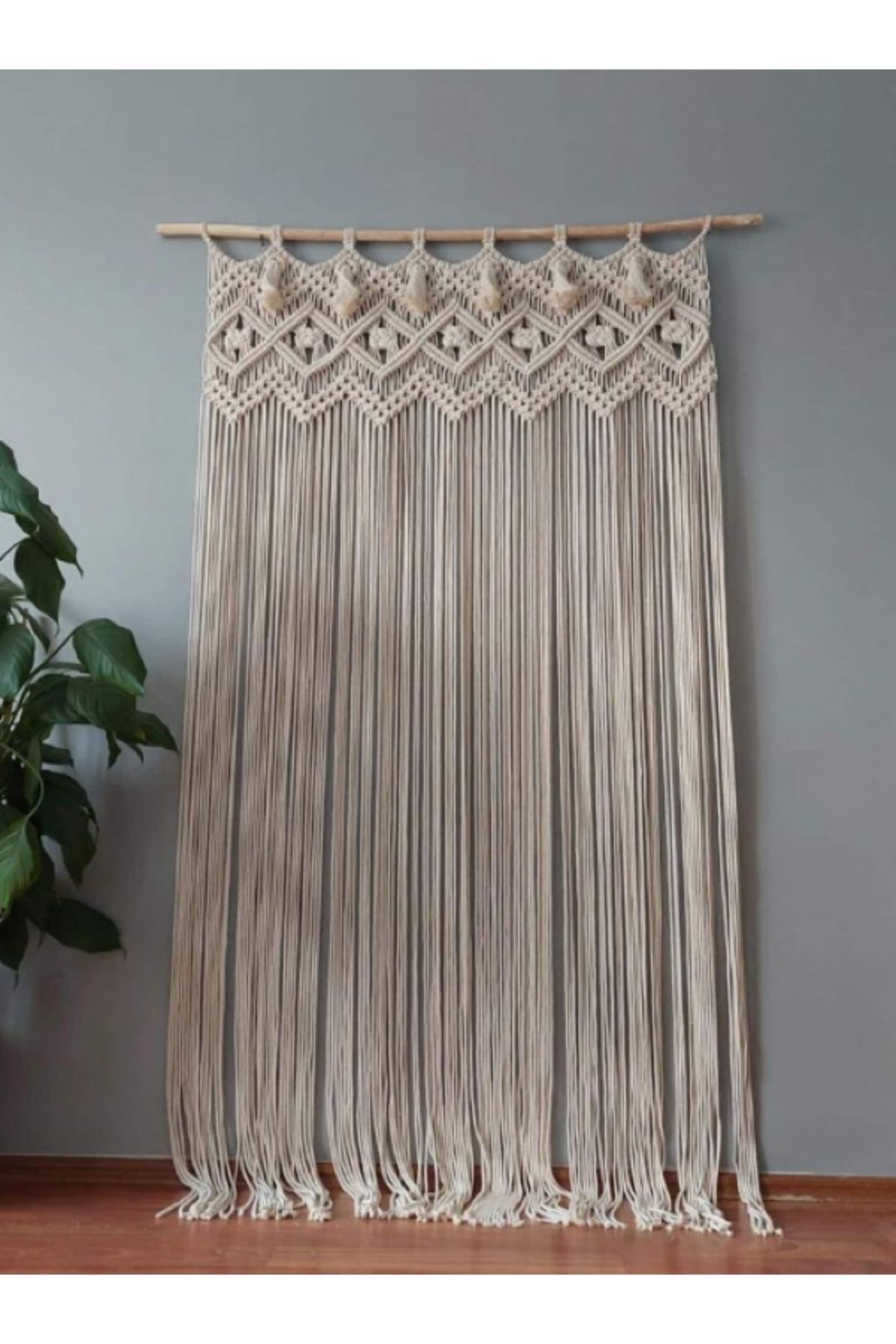 makrome perde kapı susu CESSEHOME puskullu perde Ekru - 100 x 200