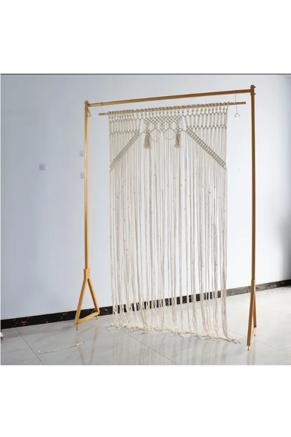 Makrome Perde Dekor perde Ekru - 80 x 200