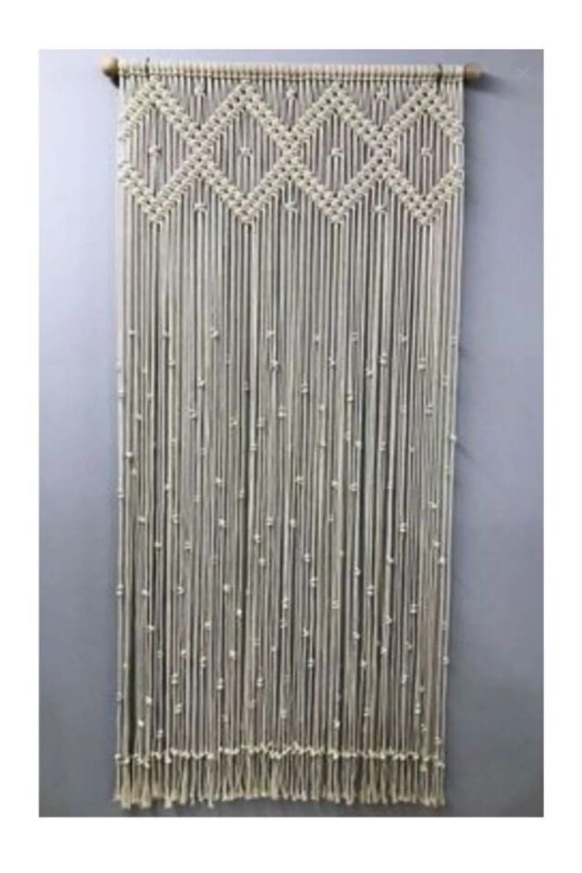 makrome perde kapı duvar süsü Ekru - 100 x 200