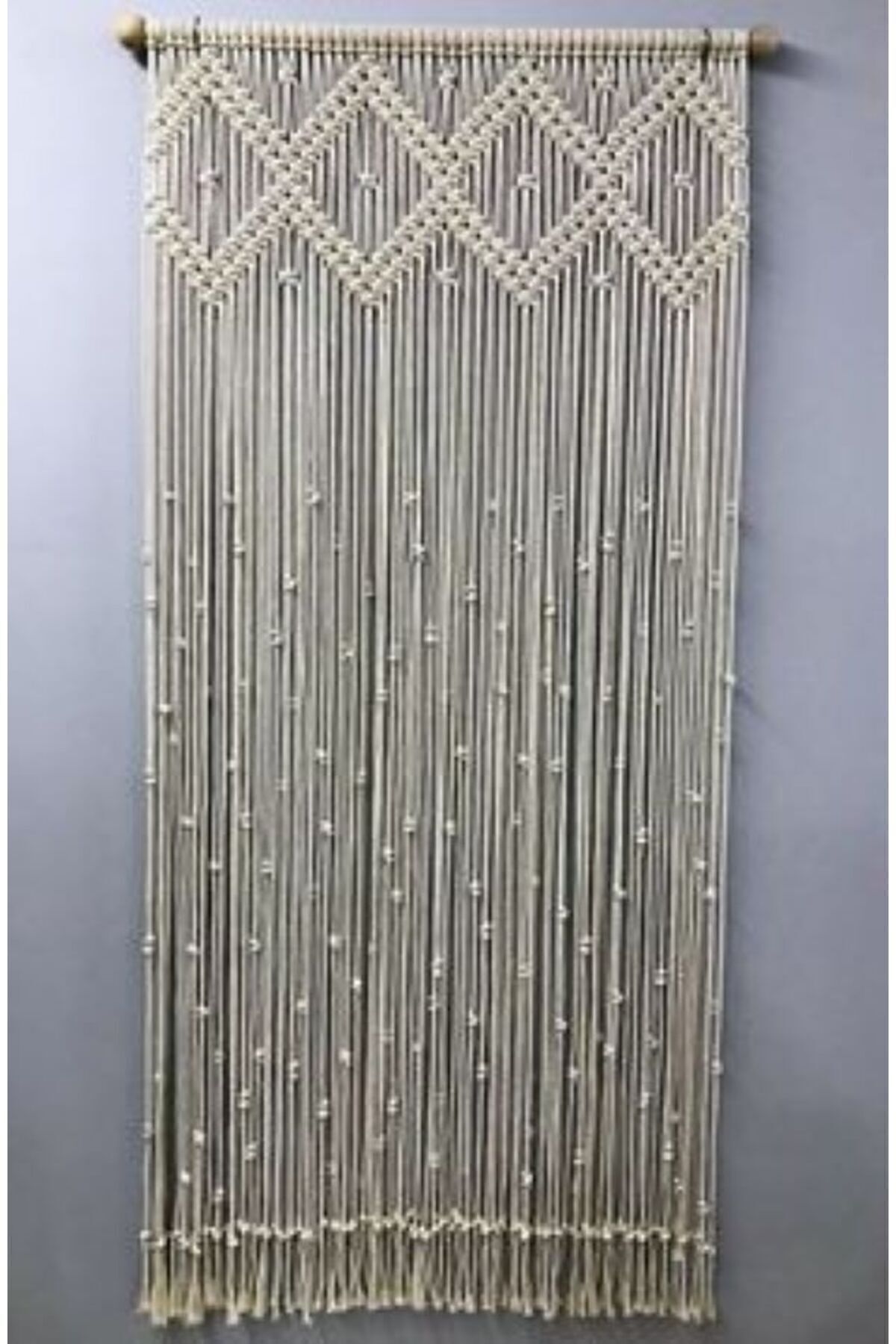 Makrome Perde Kapı Duvar Susu ekru - 90 cm