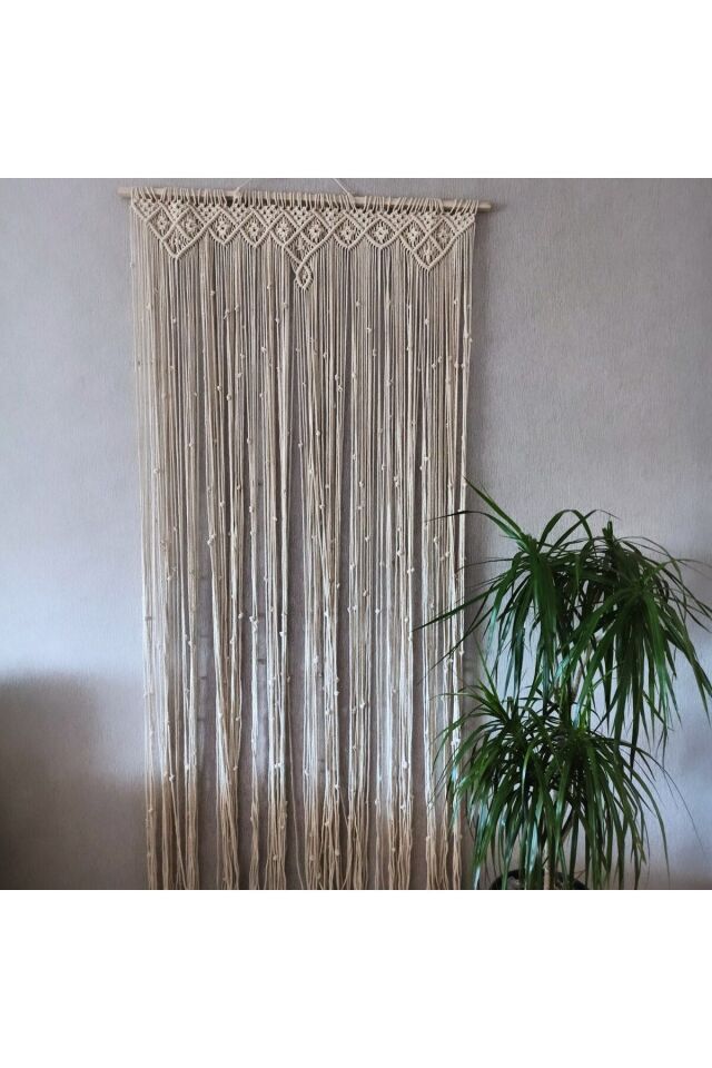CESSE HOME makrome perde kapı  duvar susu ekru - 100 x 200