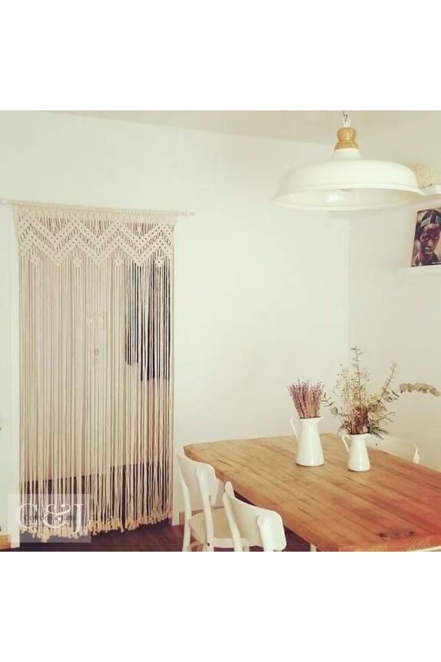 Makrome perde Ekru - 90 x 200