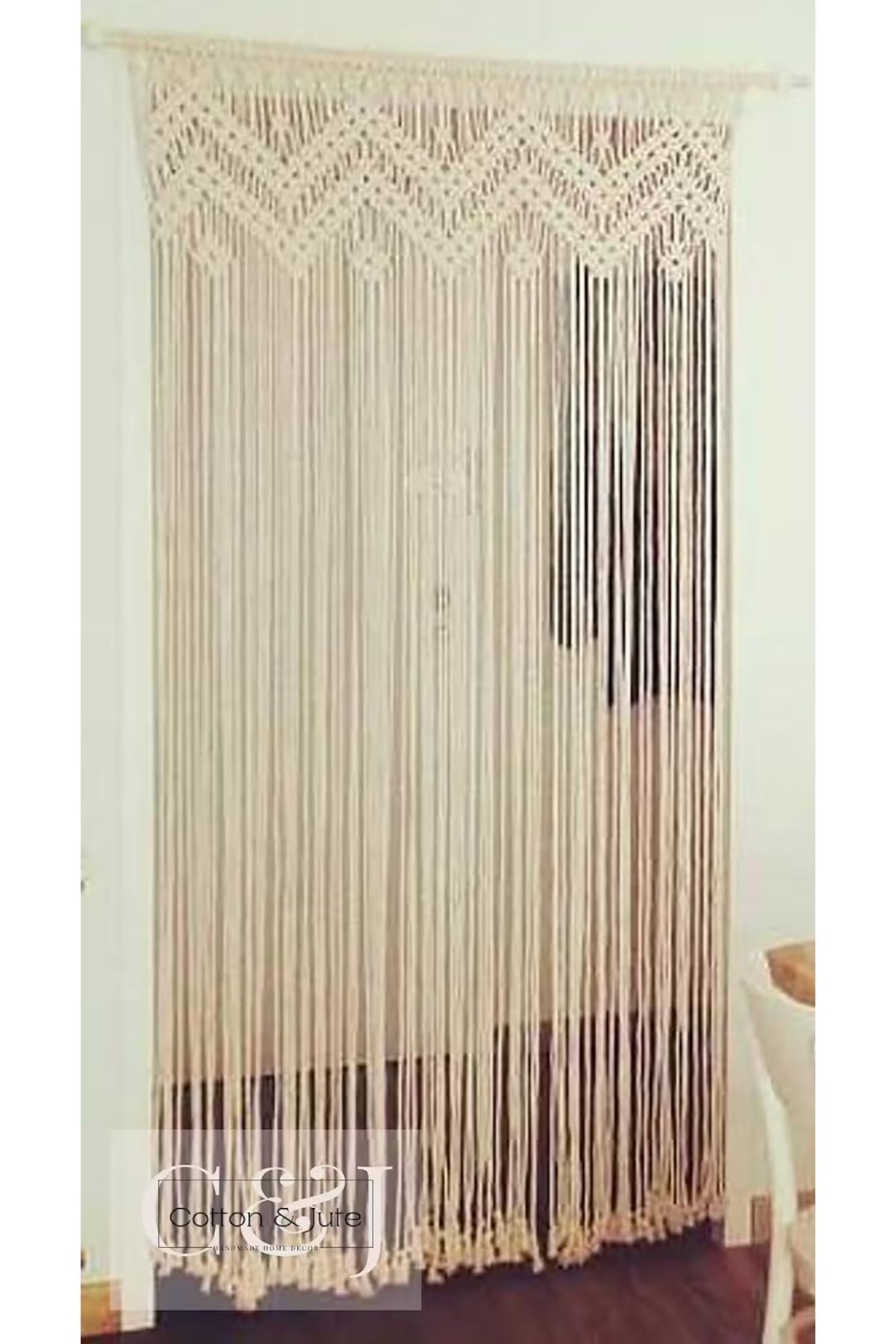 Makrome perde Ekru - 90 x 200