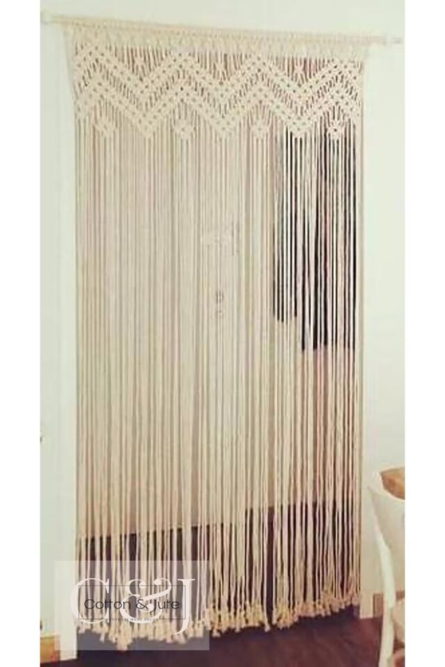 Makrome perde Ekru - 90 x 200