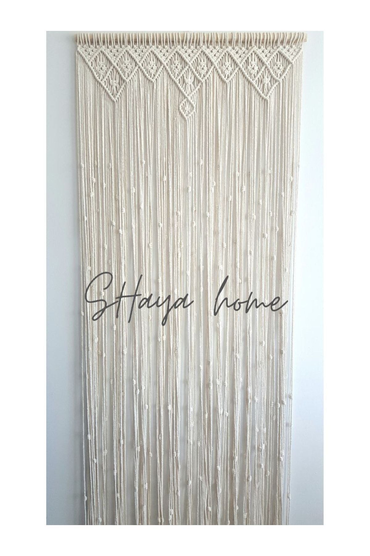 Makrome Kapı Perdesi Kapı Süsü ekru - 90 cm